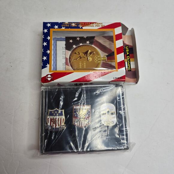 1996 Atlanta Olympic JC Penny Limited Edition Home Team Centennial 3 Pin Set NIB - Picture 3 of 7